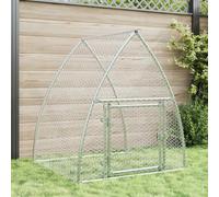 Clapier à lapins en acier galvanisé 100 x 105 x 120 cm, clapier extérieur robuste pour lapins, poules, canards et petits animaux avec une bonne ventilation et une porte pivotante de sécurité, durable