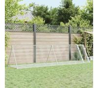 Clapier à lapins en acier galvanisé 400 x 105 x 91 cm, grand clapier extérieur pour lapins, poules, canards et petits animaux avec cadre robuste, bonne ventilation grâce à la grille en maille