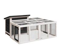 Clapier à lapins en pin massif et contreplaqué | 144 x 123 x 67,5 cm | Habitat pour petits animaux | Robuste et durable | Idéal pour le jardin et la roue libre