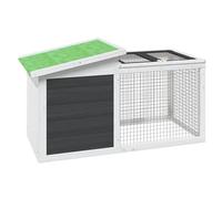 Clapier à lapins en pin massif et contreplaqué | Clapier gris pour petits animaux 100,5 x 54 x 55 cm | Enclos robuste pour lapins et rongeurs | Idéal pour l'intérieur et l'extérieur