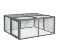 Clapier à lapins - PawHut - pliable - avec poignée - dessus ouvrable - pour 2 à 3 lapins, cochons d'inde - 110 x 105 x 50 cm - gris