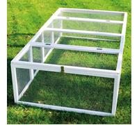 Clapier à lapins Rabbit Run extérieur - Robuste et résistant aux intempéries - 100 x 181 x 48 cm - Blanc