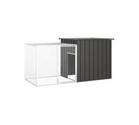 vidaXL Clapier pour lapin – Maison en acier galvanisé anthracite avec porte à charnière
