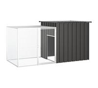 Vidaxl Clapier Anthracite 200x91x100 Cm Acier Galvanisé