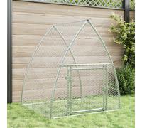 vidaXL Clapier 3281529 – Cage à lapin avec porte, enclos extérieur pour petits animaux, acier argenté
