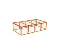 PawHut Clapier Cage à Lapins extérieur intérieur 2 Portes supérieures 181L x 100l x 48H cm Bois Massif pin