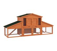 Clapier Cage À Lapins Rongeurs Xxl 2 Étages 2 Enclos Tiroir Déjection Bois Sapin Pré-Huilé