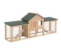 Clapier Cage À Lapins Rongeurs Xxl 2 Étages Toit Bitumé Intégral Tiroir Déjection 2,10l X 0,46l X 0,85h M Bois Massif Pin Pré-Huilé