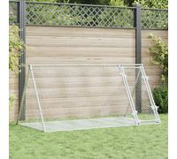 vidaXL Clapier – Cage à lapin 400x105x91 cm – Acier galvanisé argenté – Avec porte