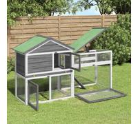 Clapier Cage Maison de Lapin Animaux de Compagnie Bois de Pin Massif vidaXL