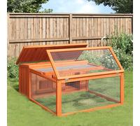 Clapier Cage Maison de Lapin Animaux de Compagnie Bois de Pin Massif vidaXL