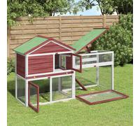 Clapier Cage Maison de Lapin Animaux de Compagnie Bois de Pin Massif vidaXL