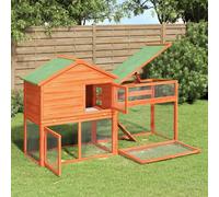 Clapier Cage Maison de Lapin Animaux de Compagnie Bois de Pin Massif vidaXL
