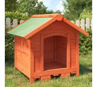 Chenil marron 65x65x61,5 cm bois de pin solide, chenil extérieur pour chiens, grand chenil pour chiens, enclos pour chiens, chenil 172273