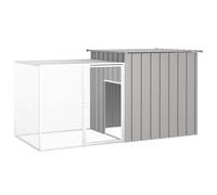 Clapier Cage Maison Enclos Jardin Terrasse Patio Gris Acier Galvanisé vidaXL