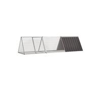 vidaXL Clapier pour lapins 302,5 x 80,5 x 71 cm Acier galvanisé Anthracite