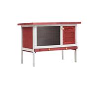 Vidaxl Clapier D'extérieur 1 Niveau Rouge Bois