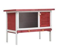 vidaXL Clapier d'extérieur 1 niveau Bois rouge 170830