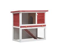 vidaXL Clapier d'extérieur 1 porte Rouge Bois 170833
