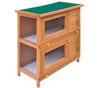 vidaXL Clapier d'extérieur pour petits animaux 4 portes Bois Toit en asphalte Plateau amovible