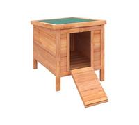 PawHut Clapier à Lapin Cage à Lapin avec rampes/Porte, Toit ouvrant et étanche - en Bois de Sapin dim. 51L x 42l x 43H cm Bois Naturel et Vert