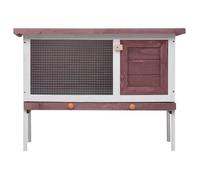 Clapier d'extérieur 1 niveau - vidaXL - bois de sapin massif - marron et blanc - 38 x 77 x 41 cm - résistante aux intempéries vlz80k