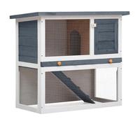 Clapier d'extérieur 1 porte 90 x 45 x 80 cm gris bois 02_0000586
