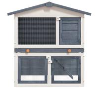 Clapier d'extérieur 3 portes Bois - vidaXL - gris et blanc - 94 x 60 x 98 cm 344ecw86v