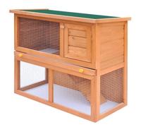 Clapier d'extérieur - AKOZON - AKO7646491926479 - Bois - 90 x 45 x 80 cm - Pour petits animaux