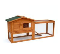 Clapier d'extérieur avec Parc de Jeu | Apex Roof Cage et enclos pour Cochon d'Inde | Installation complète pour Petits Animaux | 155 x 53 x 70 cm