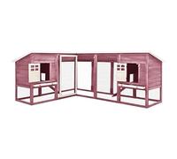 Clapier d'extérieur avec piste Moka et blanc Bois de sapin Articles pour animaux Articles pour animaux de compagnie Accessoires pour petits animaux Abris & cages pour petits animaux (Poids 43.55KG)