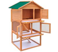 Clapier d'extérieur enclos 80 x 71 x 160 cm pour petits animaux 3 niveau x bois