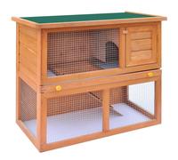 Clapier d'extérieur enclos 90 x 45 x 80 cm pour petits animaux 1 porte bois Hel