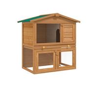 vidaXL Clapier d'extérieur à 3 portes pour petits animaux Bois