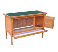 Clapier d'extérieur enclos pour petits animaux 90 x 45 x 65,5 cm 1 niveau bois