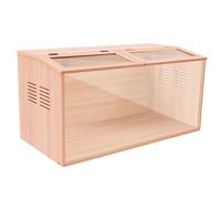 Clapier d'intérieur en bois avec trous d'aération et porte - Parfait pour hamster, poussin, hérisson