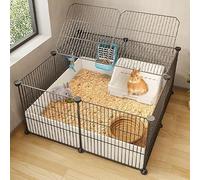 Clapier d'intérieur for 2 Lapins, Cage en Fil métallique for Petits Animaux, enclos for de Compagnie, chenils Bricolage, Grand Lieu d'exercice, idéal for 1 à Chats(Black)