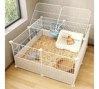 Clapier d'intérieur for 2 Lapins, Cage en Fil métallique for Petits Animaux, enclos for de Compagnie, chenils Bricolage, Grand Lieu d'exercice, idéal for 1 à Chats(White)