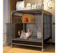 Clapier d'intérieur pour 2 lapins, parc pour petits animaux avec toit, pour furet, chinchilla, chaton, espace de vie sécurisé