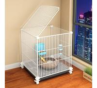 Clapier d'intérieur pour lapin avec plateau extractible profond sans fuite, niche pour petits animaux pour cochons d'Inde et poules, mobilité facile avec roulettes