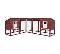 Clapier en Bois, Clapier à Lapin Cage à Lapin Extérieur avec Piste Moka et Blanc Bois de Sapin