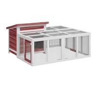 Clapier en Bois, Clapier à Lapin Cage à Lapin Extérieur Moka 144x123x67,5 cm Bois de pin Massif