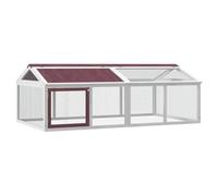 Clapier en Bois, Clapier à Lapin Cage à Lapin Extérieur Moka 200x112,5x74 cm Bois Massif de pin