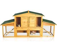 Clapier en bois pour lapins Enclos libre Cage à lapins Clapier pour petits animaux XXL