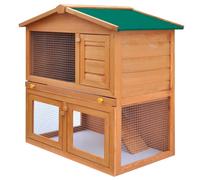 vidaXL Clapier d'extérieur Enclos pour petits animaux 3 portes Bois 170160