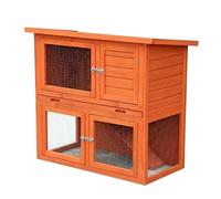 Clapier extérieur pour Lapins | 2 étages Toit Pent Cage Cochon d'Inde | Maison en Bois pour Petits Animaux | Medium - 104 x 52 x 92 cm