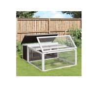Clapier gris 117,5x97x47,5 cm bois de pin massif