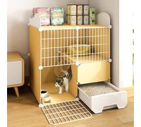 clapier lapin Cage For Chat D'intérieur,Clapiers For Lapins,Parc For Animaux De Compagnie,Grande Cage À Chat À 2 Niveaux,Cage D'exercice,Clôture De Cour Avec Porte Et Bac À Litière Fermé For Chaton La