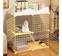 clapier lapin Cage For Chat D'intérieur,Clapiers For Lapins,Parc For Animaux De Compagnie,Grande Cage À Chat À 2 Niveaux,Cage D'exercice,Clôture De Cour Avec Porte Et Bac À Litière Fermé For Chaton La