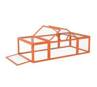 PawHut Clapier Lapin extérieur en Bois, Cage Cochon d'Inde 180 x 90 x 48 cm avec Toit ouvrable et Portes verrouillables, abri pour rongeurs avec enclos et Espace Libre pour Petits Animaux, Jaune